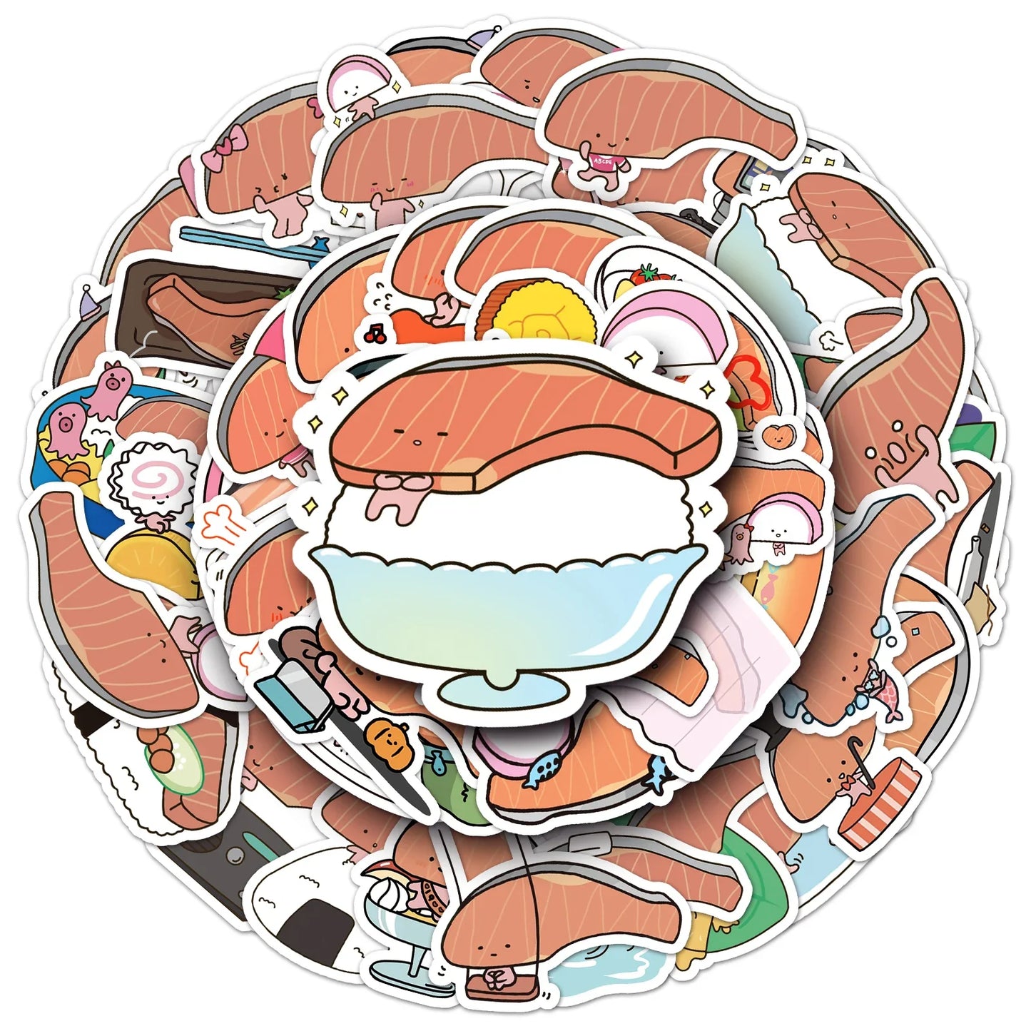 50Pcs Cute KIRIMI Waterproof Vinyl Stickers for Skateboard Snowboard