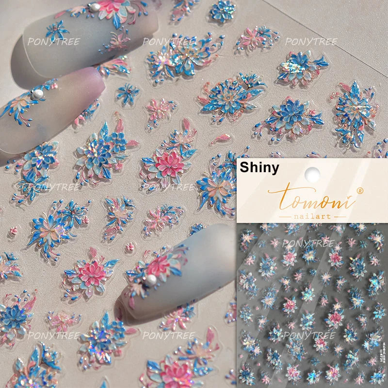 Magpie Pearl Leaf Nail Art Stickers - Aesthetic Manicure