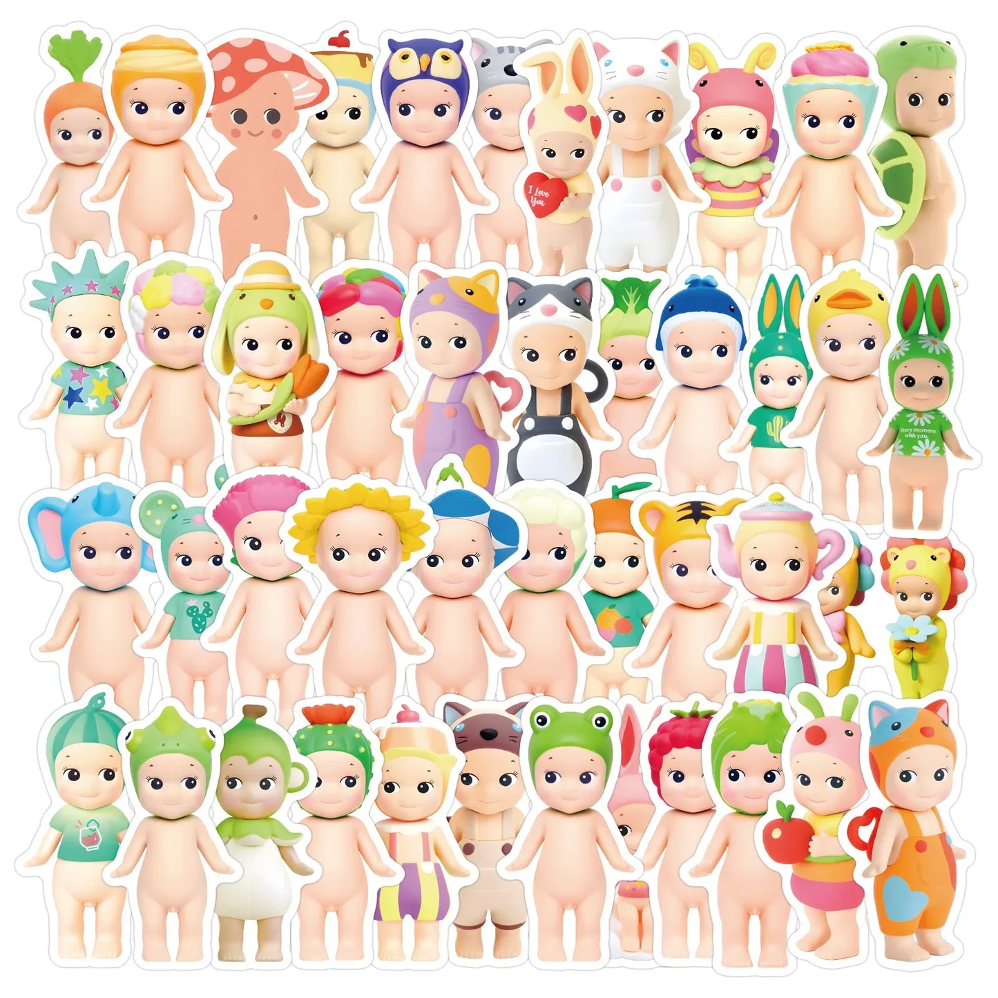 60 Cute Sonny Angel Stickers: Waterproof Decals Set