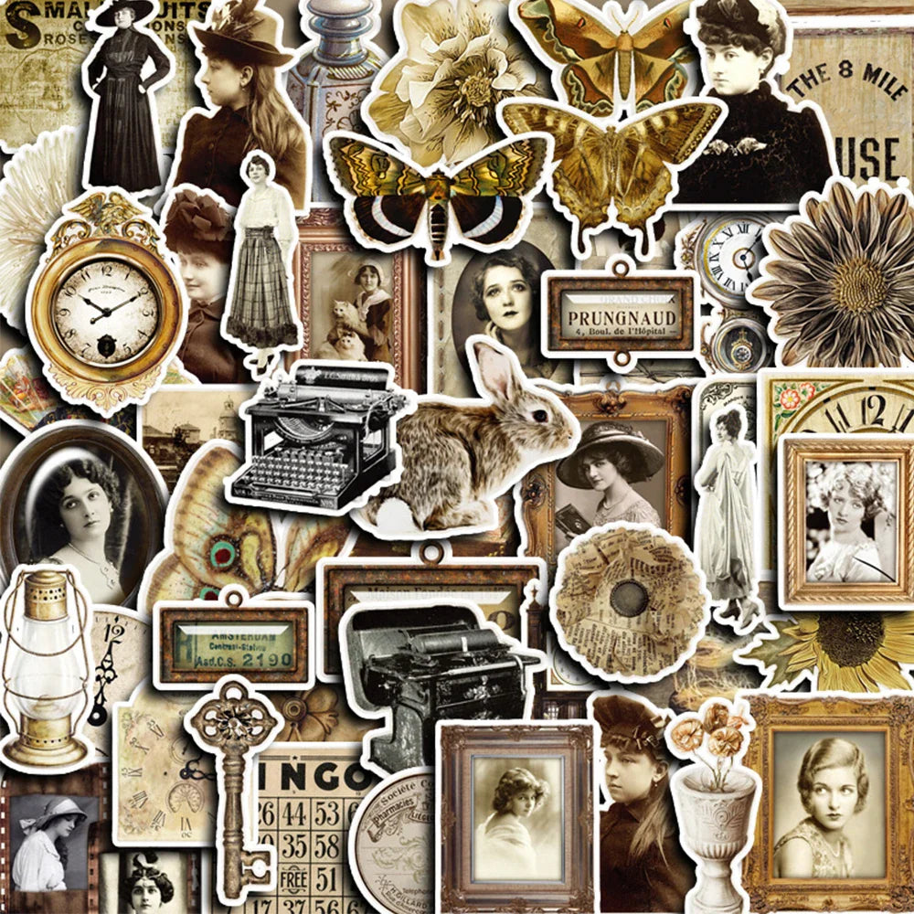 Vintage Art Graffiti Stickers Retro Decals Waterproof for Skateboard, Fridge, Laptop - 10/30/50pcs