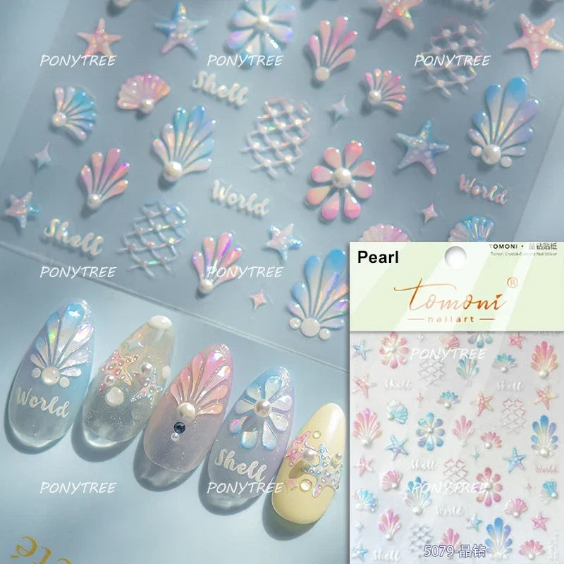 Marine Shell Starfish Nail Art Stickers Decals