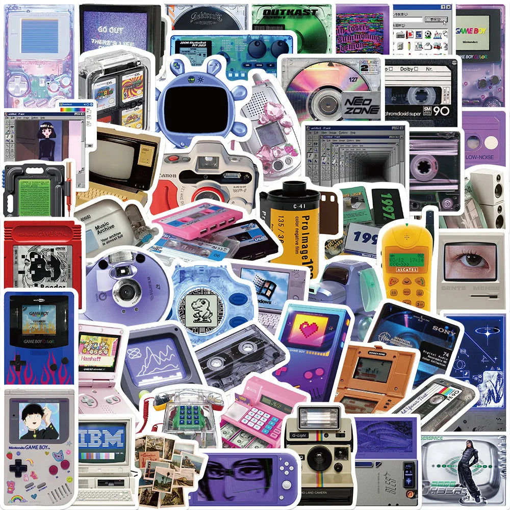 Retro Disk Graffiti Stickers for Guitar Laptop Phone Luggage Helmet Skateboard Car