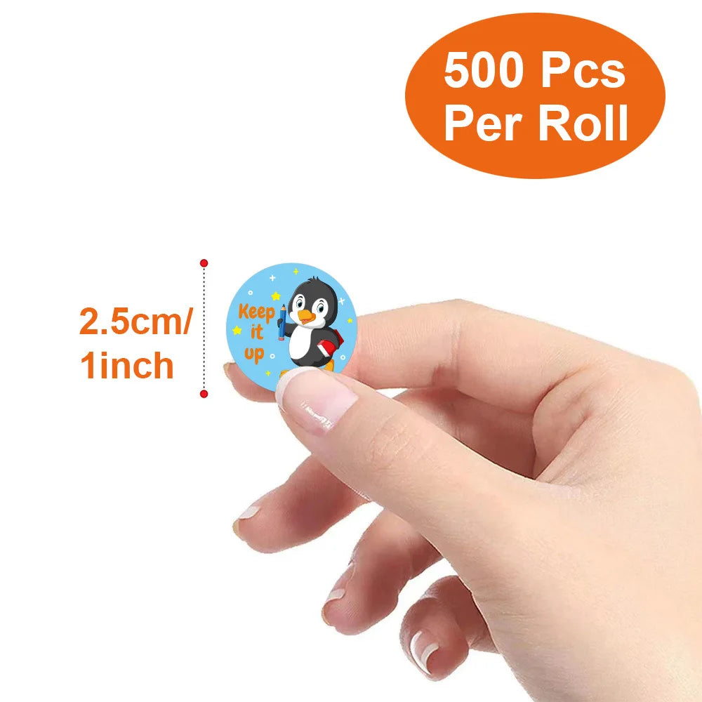 100-500pcs New Reward Sticker Teacher Child Classic Cute Decor Sticker For School Class Kids Student 1 Inch Round Stickers