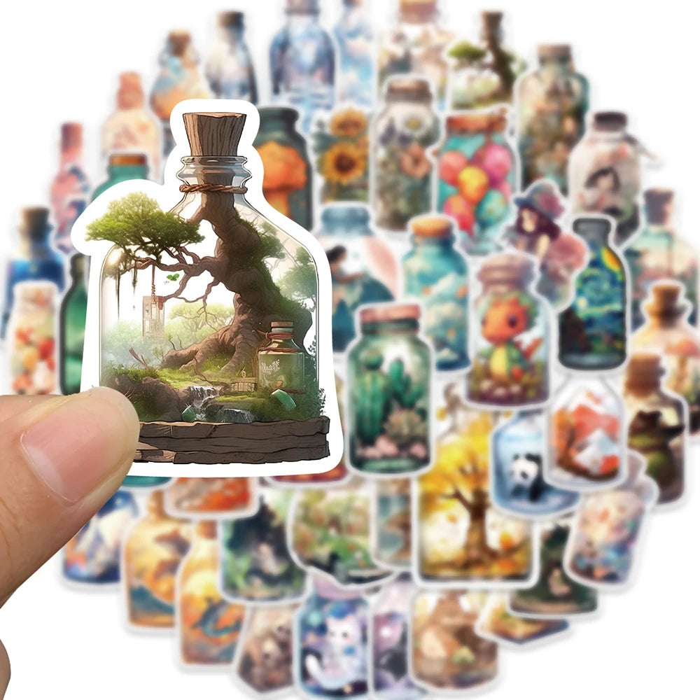 10/30/50PCS The Big World in a Bottle Aesthetic Animal Cute Stickers Cartoon Decals Toys Scrapbook Phone Laptop Car Sticker Gift