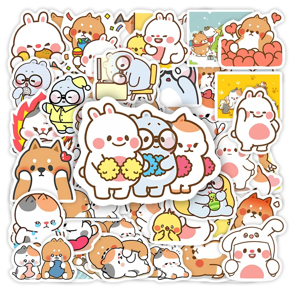 Tonton Friends Stickers Kawaii Couple Cute Cartoon Decal DIY Toy Gift Graffiti for Phone Luggage Laptop Scrapbook Waterproof
