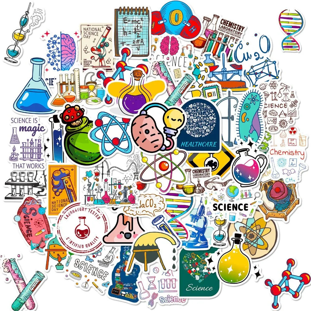 Science Lab Stickers Chemistry Graffiti for Scrapbooking Guitar Laptop Phone Suitcase Helmet