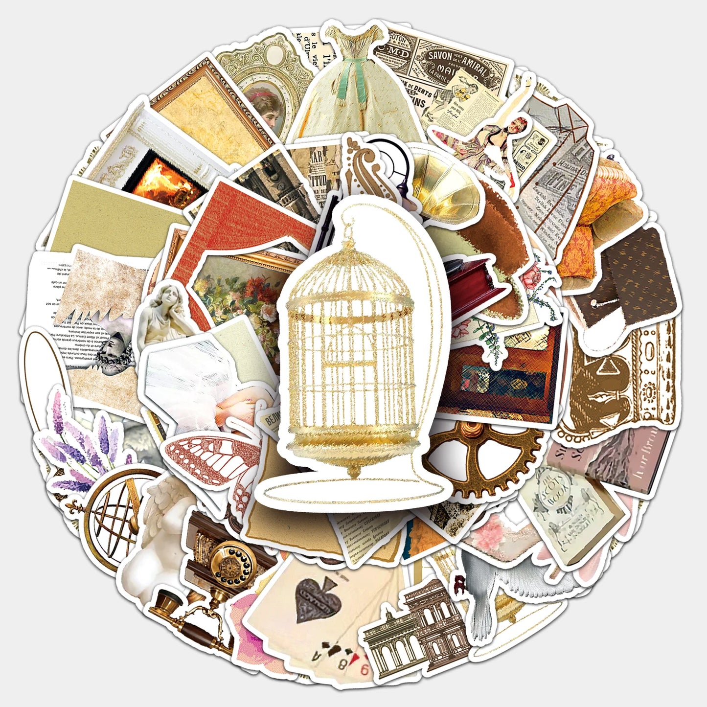 50Pcs Retro Cartoon Waterproof Vinyl Stickers for Skateboard Snowboard