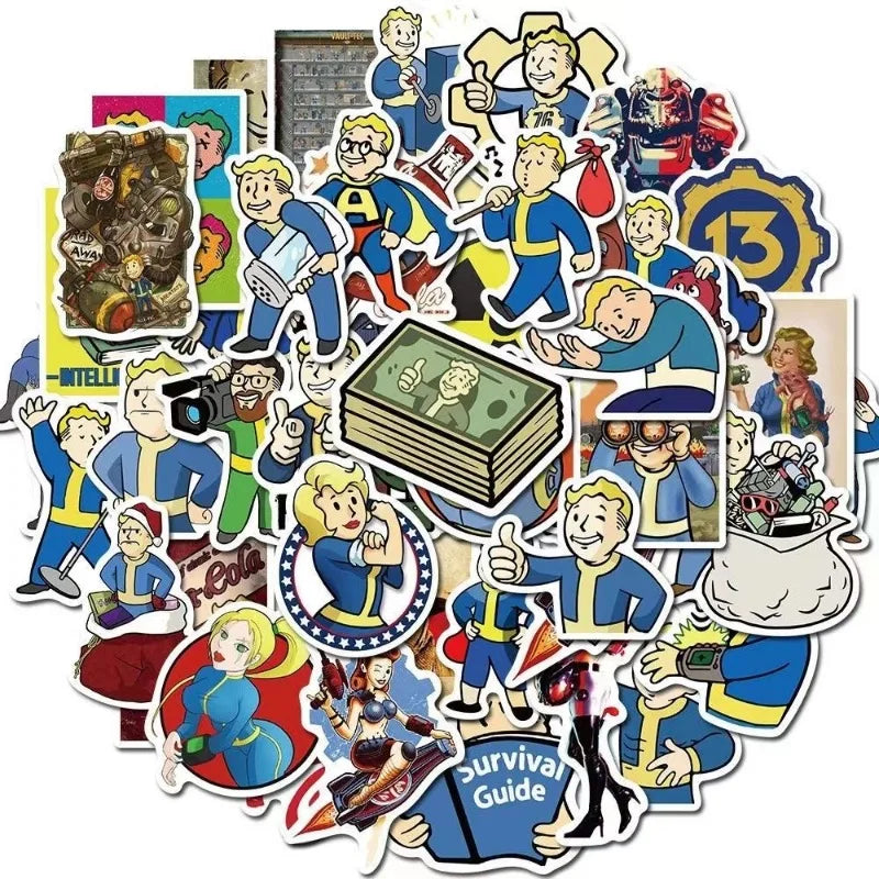 Fallout Graffiti Stickers Pack for Guitar, Laptop, Water Bottle, Suitcase, Scooter, Fridge
