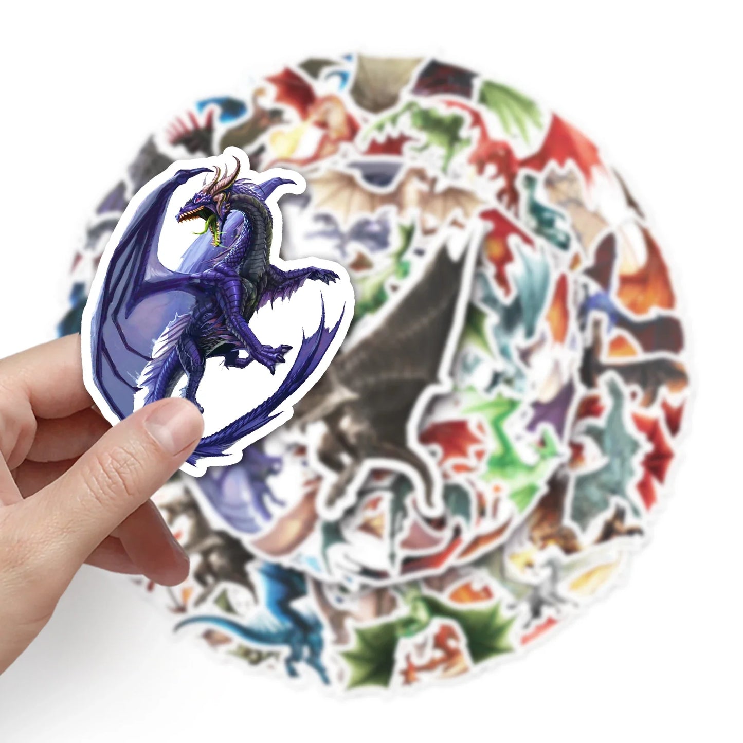 50Pcs Dragon Cartoon Waterproof Vinyl Stickers for Skateboard Snowboard