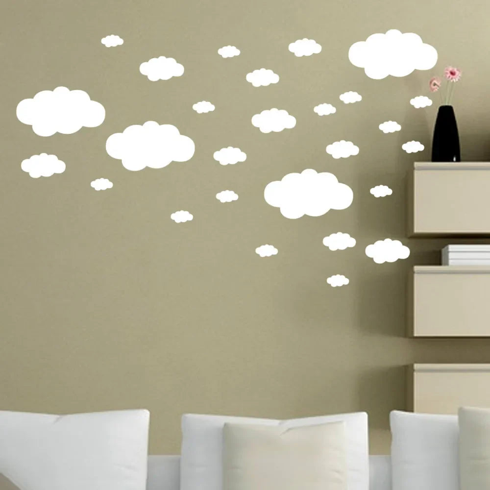 Home Decals Wall Children's Clouds Room Decoration 27pcs Diy Art Home Decor Stick On Mirrors Hexagon Wallpaper Wall Decals