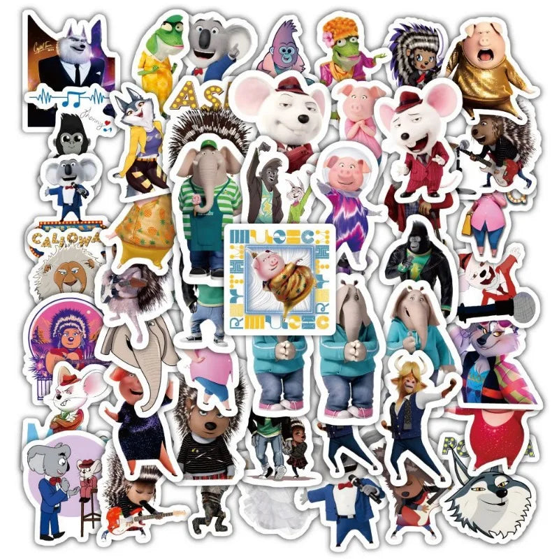 60pcs Anime Movie Stickers for Laptop, Phone, Car, Scooter, Suitcase, Water Cup, Stationery, Refrigerator