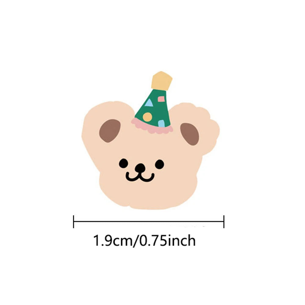 50-200Pcs Cute Little Bear Stickers Whole Paper Adhesive Tape INS Korean Simplified Sealing Sticker Packag Decor Lables