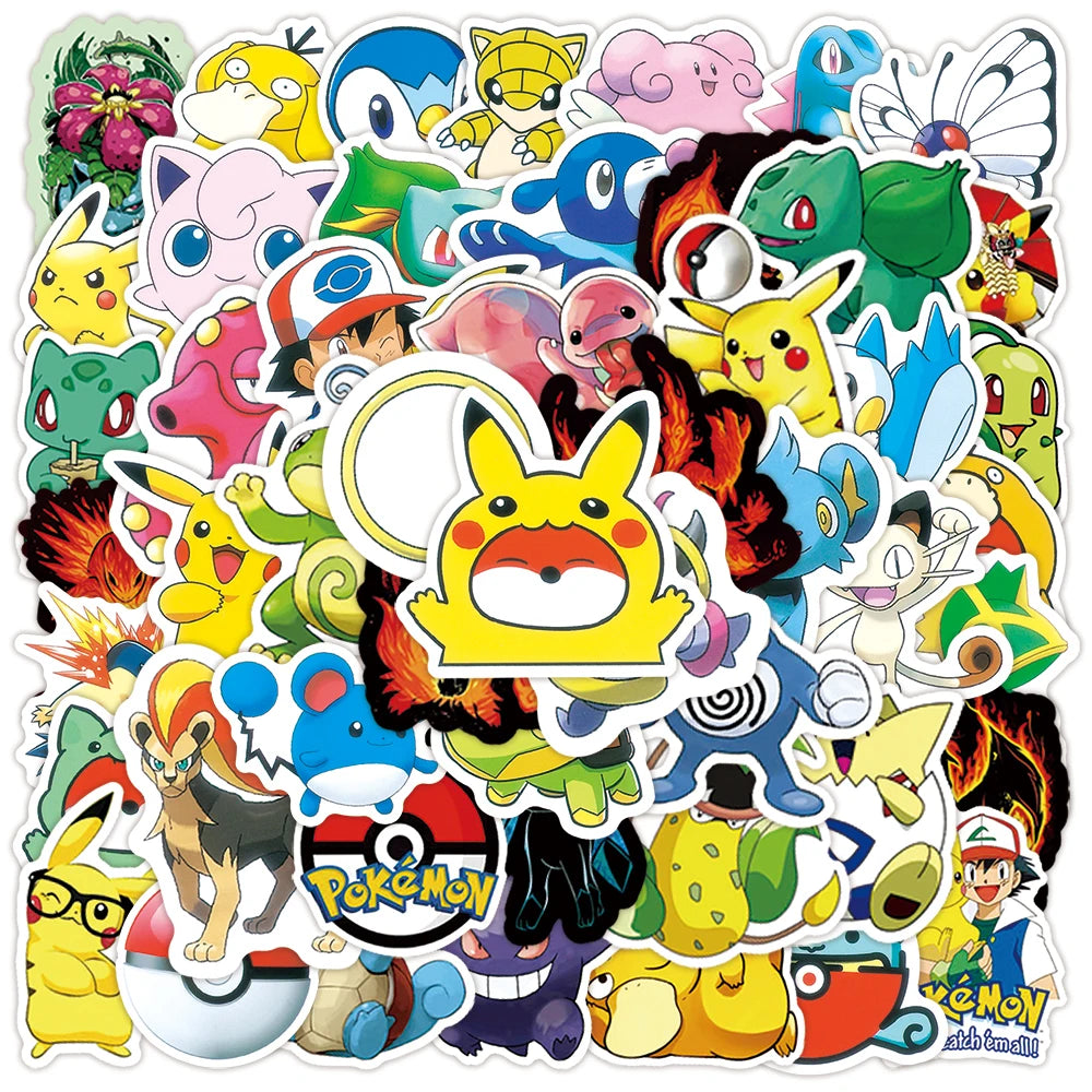 Pokemon Stickers 50/100pcs Waterproof for Kids & Laptops