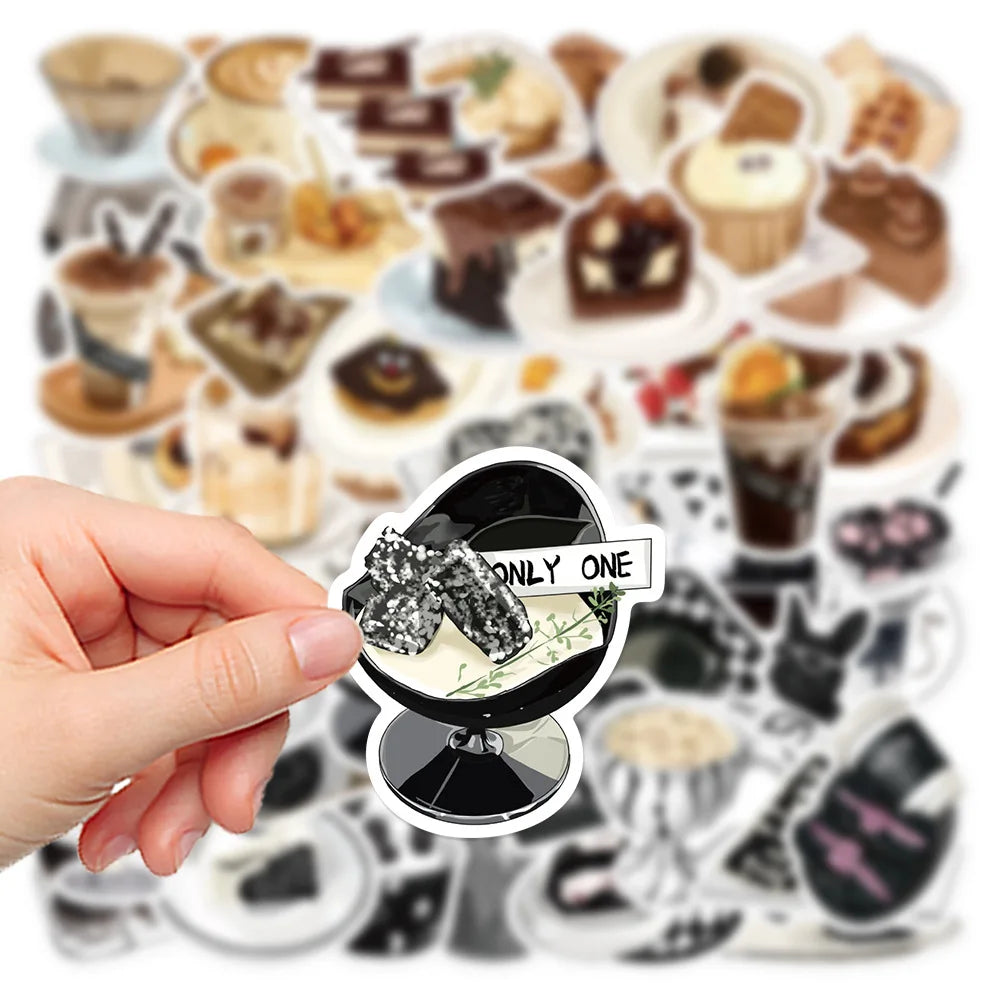 10/30/50PCS Kawaii Food Dessert Coffee Stickers Ins Style Cartoon Decals Decoration DIY Skateboard Laptop Phone Guitar Bike Car