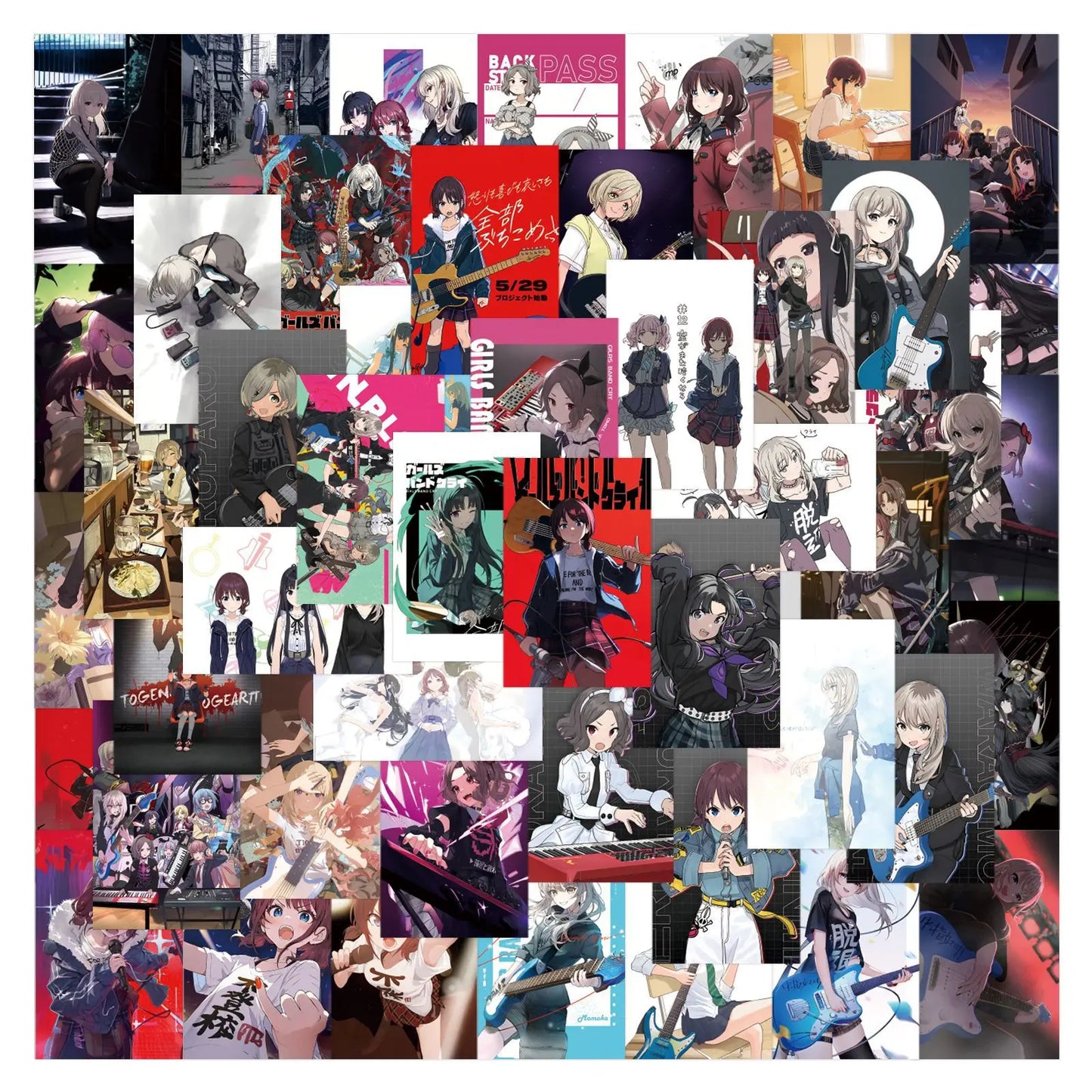 80Pcs Anime Band Stickers Waterproof Decals
