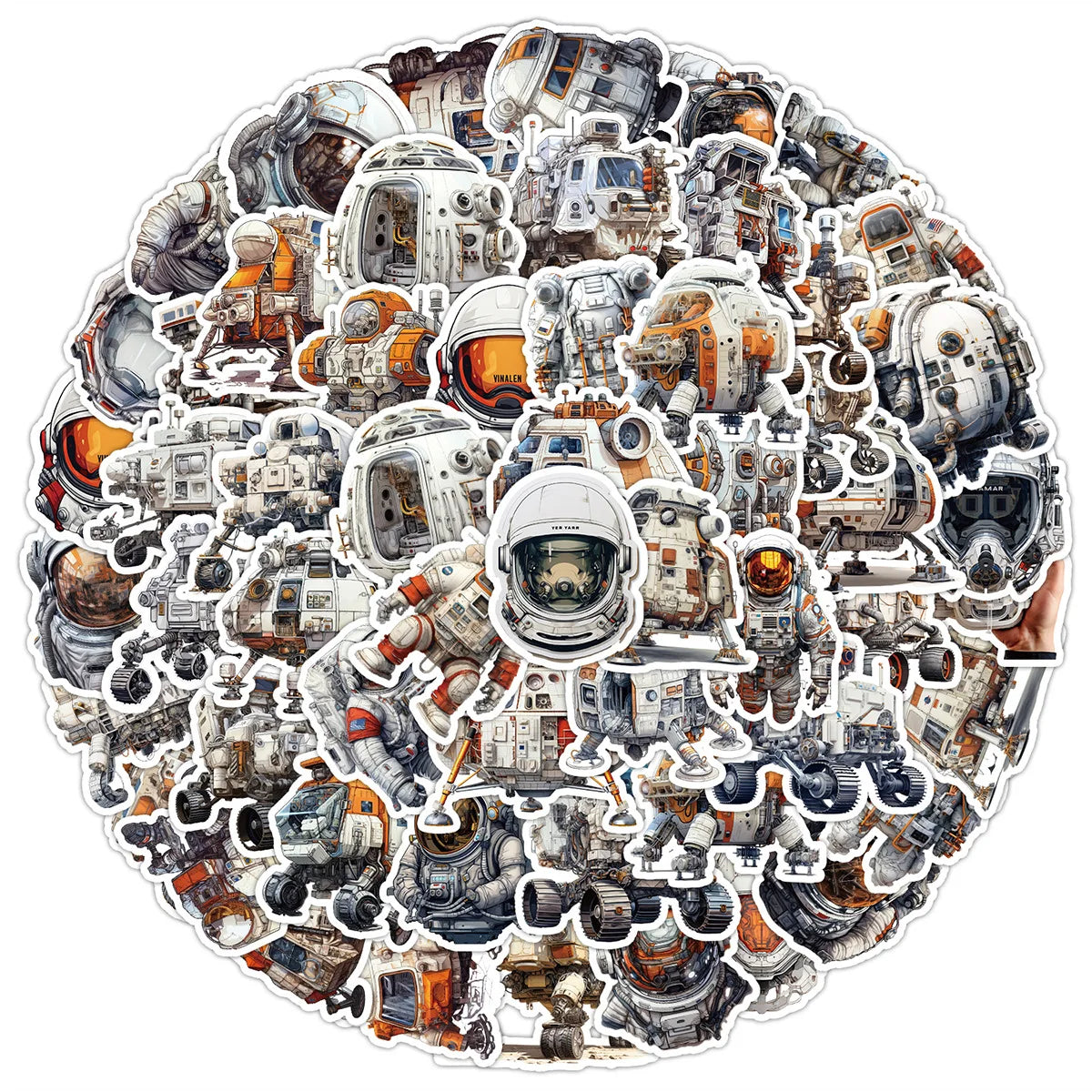 Astronaut Cartoon Stickers - Waterproof PVC for Skateboard, Notebook, DIY Decor (10/30/50PCS)