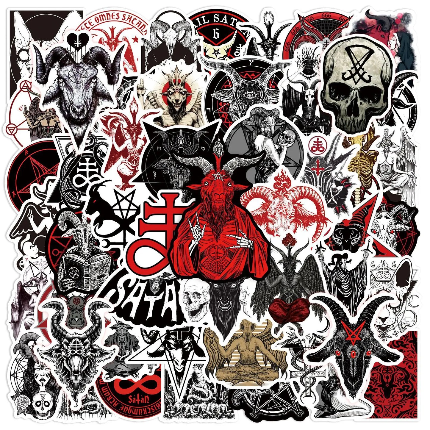 50pcs Cartoon Horror Devil Stickers for Helmet Wall DIY Decoration