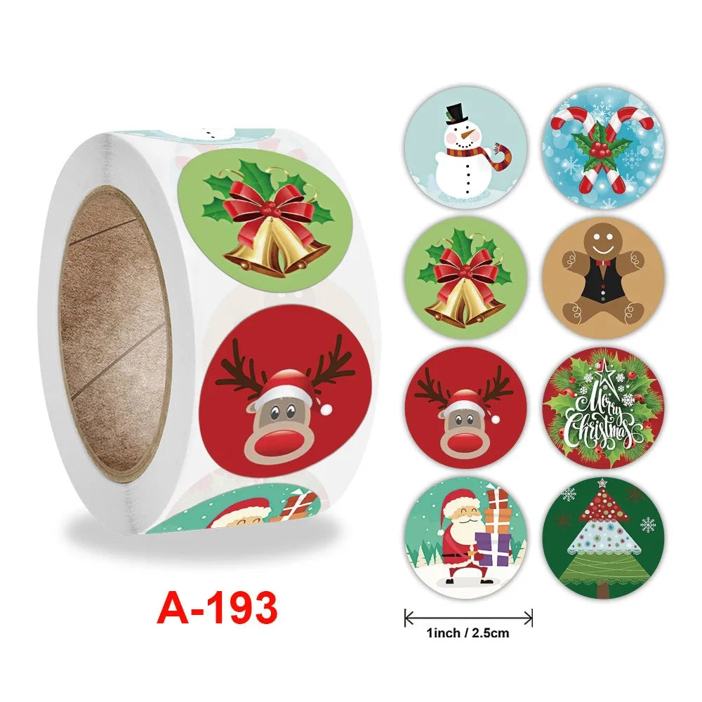 50-500pcs Cartoon Merry Christmas Sticker Santa Claus Tree Paper Label New Year Cute Snowman Stationery Stickers For Kids Gift