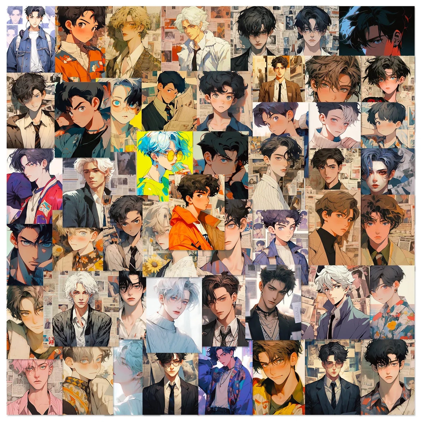 Retro Boy Anime Stickers for Phone Laptop Luggage Skateboard - 10/30/50PCS