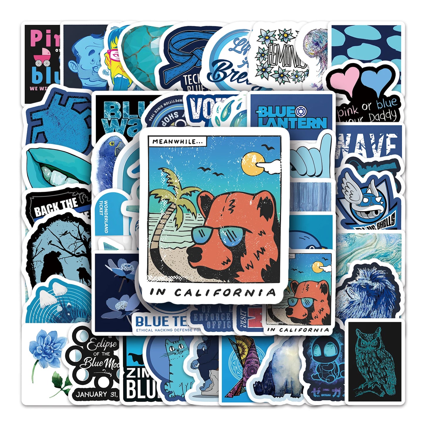 50Pcs Cartoon Waterproof Vinyl Stickers for Skateboard Snowboard
