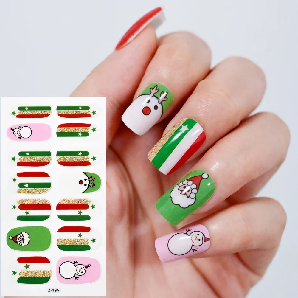 Autumn/Winter Gel Nail Stickers - Christmas Nail Art Strips