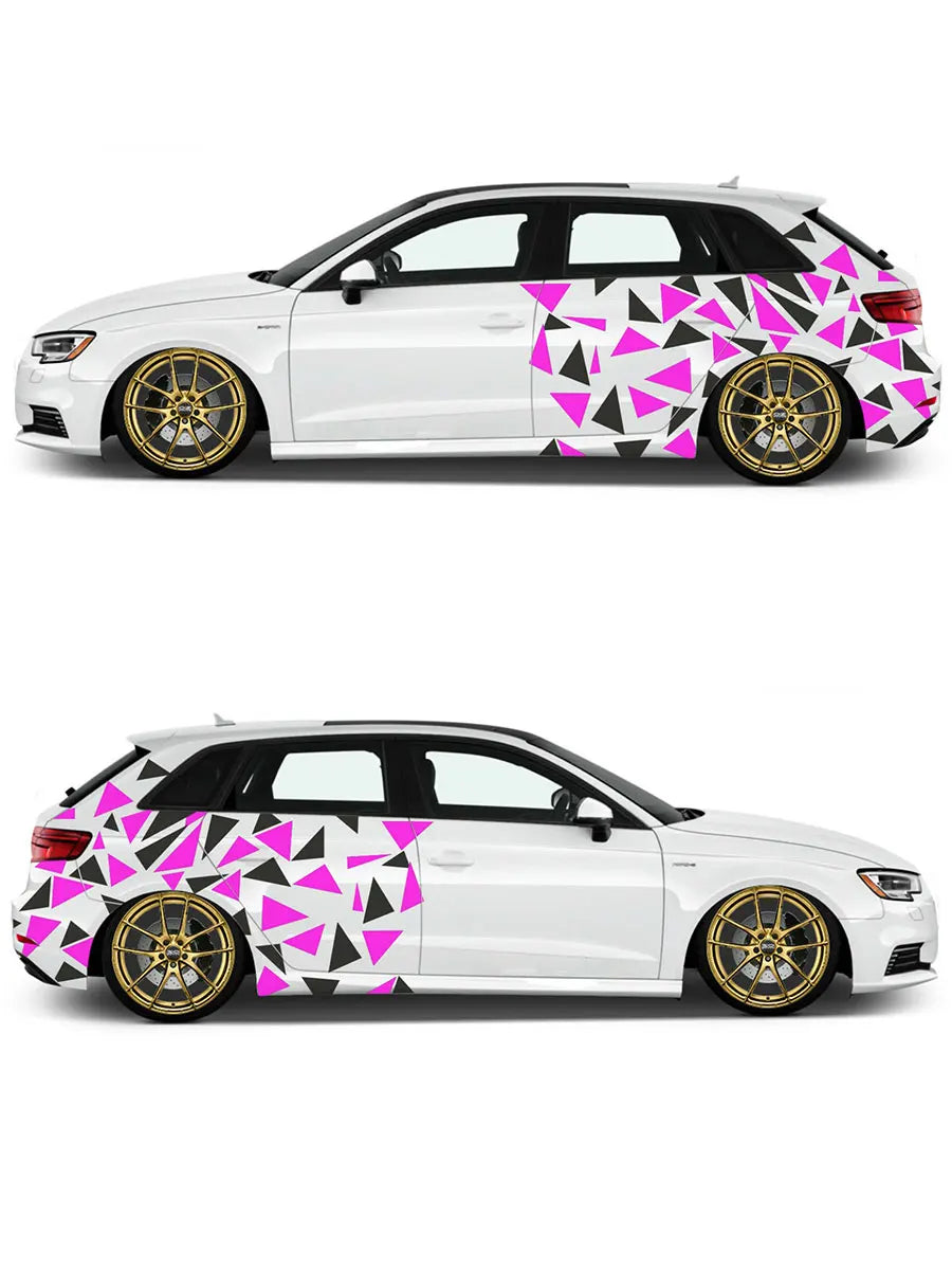 Triangle Car Sticker Decoration Side External Accessories Camouflage Kit Wrap Camo Tuning Styling Waterproof Vinyl Decals