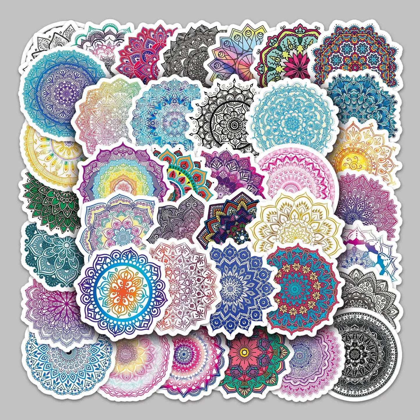 50pcs Mandala Graffiti Stickers for Helmet, Wall, Desktop Decoration