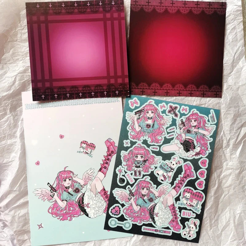 Kawaii Maid Girl Stickers for Scrapbooking & DIY Albums