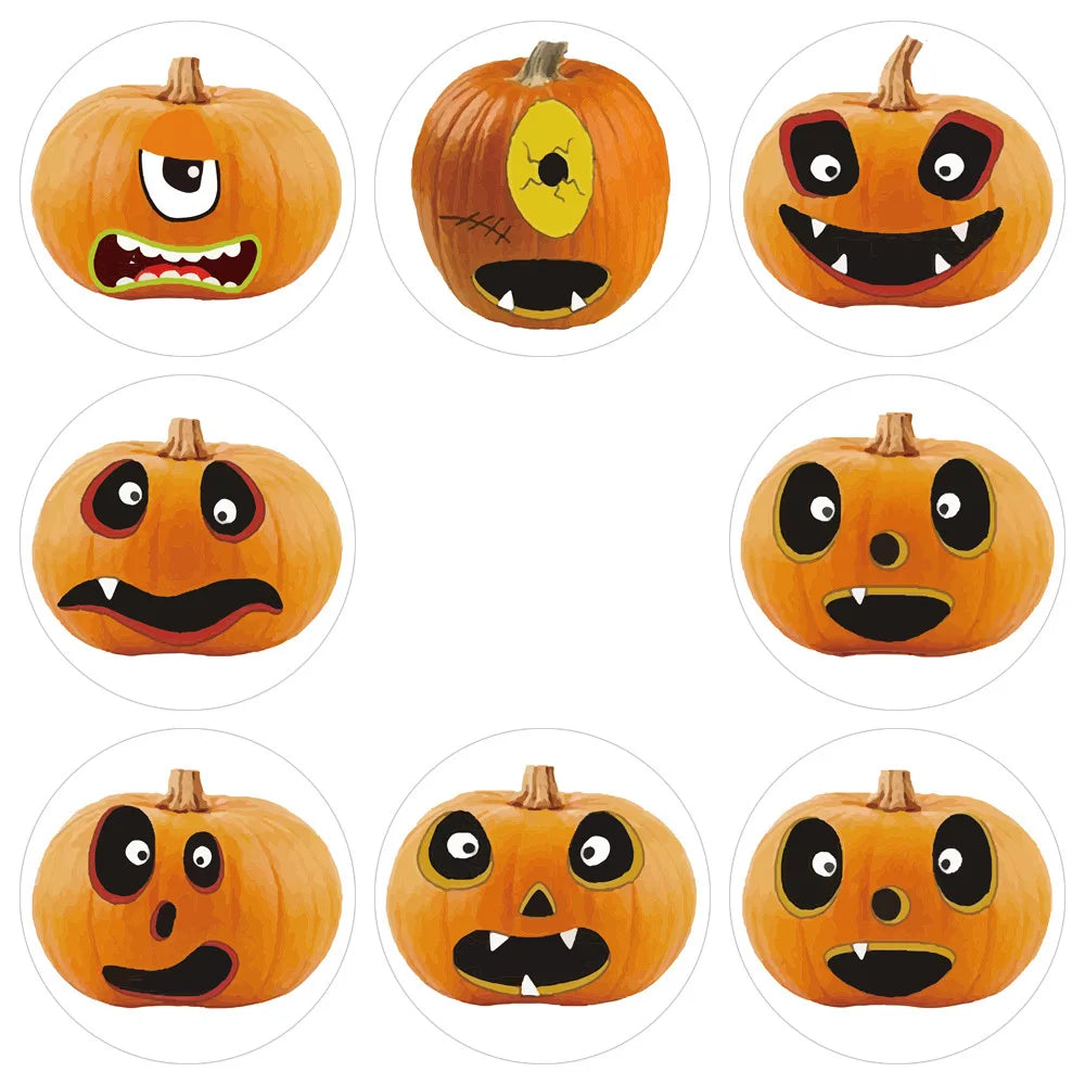 100-500pcs Halloween pumpkin stickers Halloween Party Gifts Stickers Pumpkin for Halloween party description