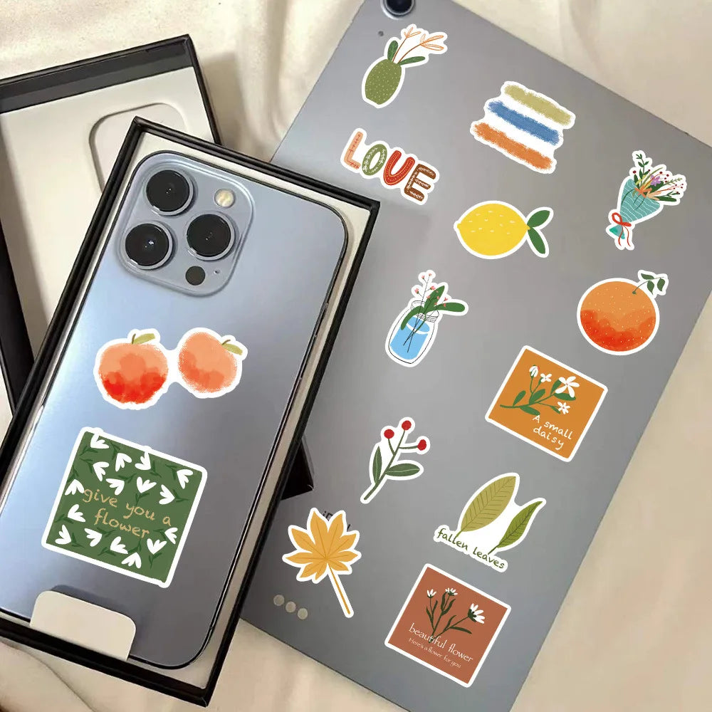 10/60Pcs Vintage Art Bohemia Stickers Retro Boho Cartoon Vinyl Decals Laptop Phone Car Scrapbooking Notebook Sticker Kid Toy