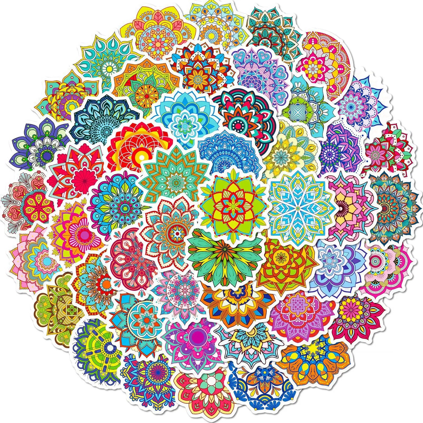 Aesthetic Datura Mandala Stickers for DIY Scrapbooking, Phone, Laptop, Suitcase, Water Bottle