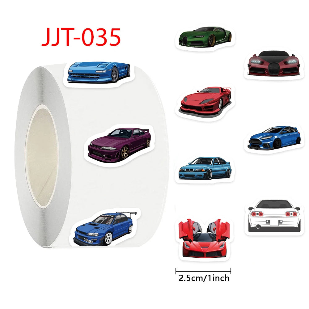 500pcs Cartoon JDM Racing Car Graffiti Stickers Roll Waterproof Cool DIY Luggage Skateboard Laptop Kids Sticker Toys Gifts