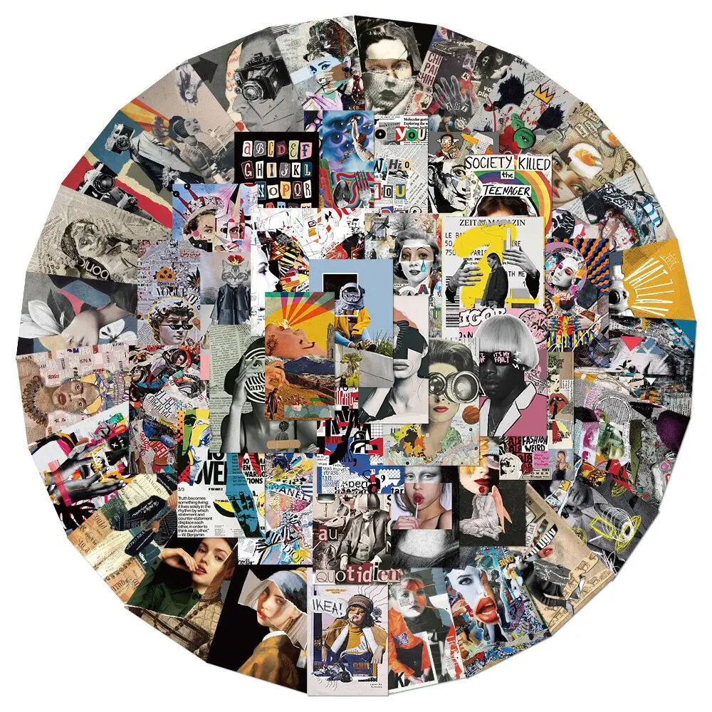 10/50pcs Cool Pop Art Retro Collage Poster Graffiti Stickers Aesthetic DIY Laptop Luggage Fridge Bike Phone Stationery Sticker