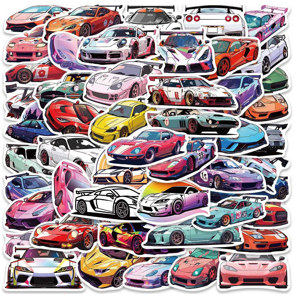 Retrofit Racing Car Graffiti Stickers Waterproof Decals Skateboard Laptop Motorcycle Helmet JDM 10/30/50pcs