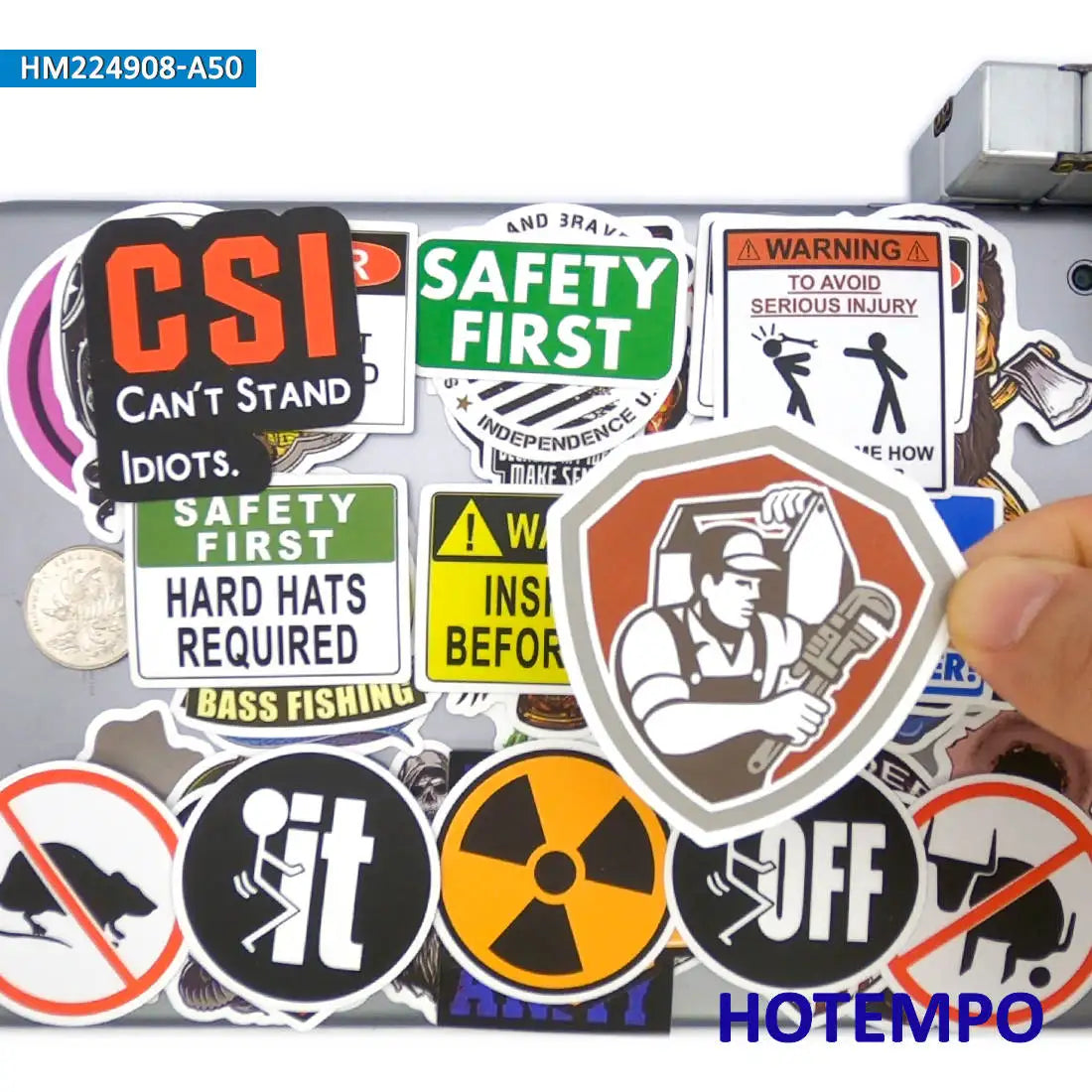 20/30/50Pieces Safety First Decals Danger Warning Caution Tip Mix Helmet Stickers for Motorcycle Car Bike Luggage Laptop Sticker