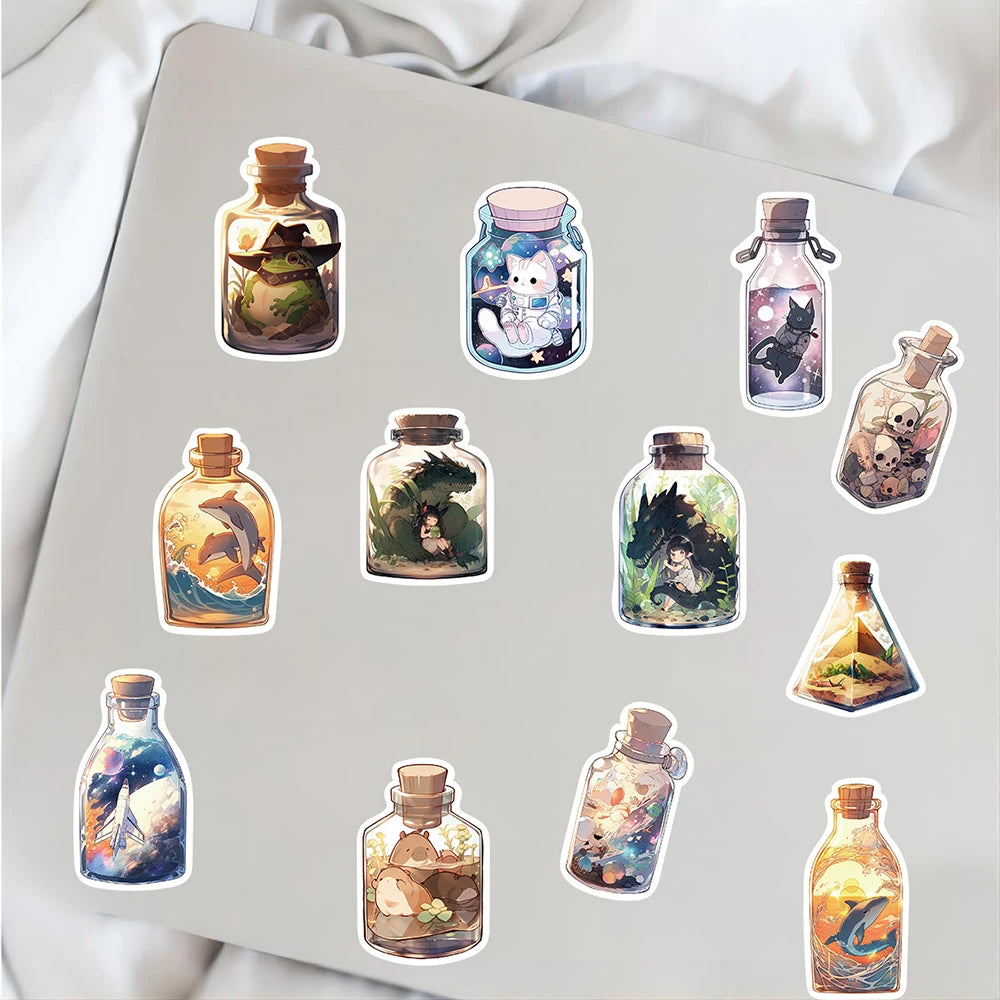 10/30/50PCS The Big World in a Bottle Aesthetic Animal Cute Stickers Cartoon Decals Toys Scrapbook Phone Laptop Car Sticker Gift