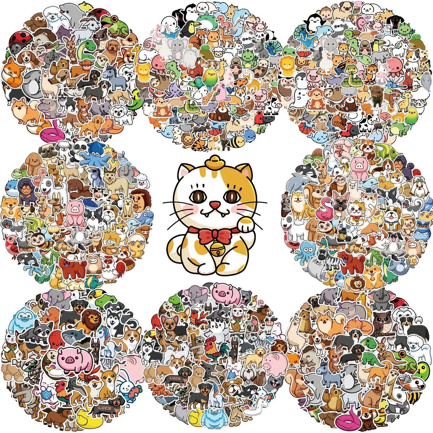 50pcs Animal Cartoon Stickers for Luggage, Laptop, Phone, Kids Toys