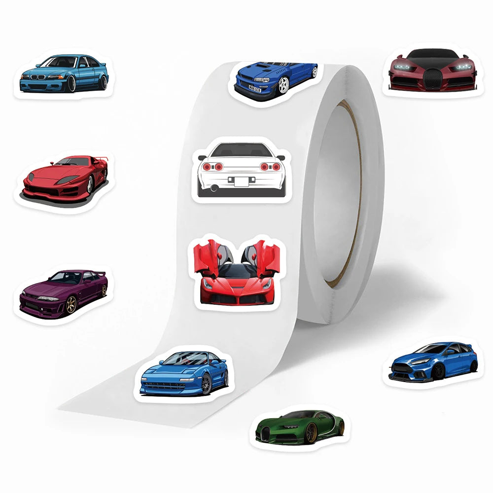 500pcs Cartoon Car Stickers Roll Waterproof DIY Toy Luggage Guitar