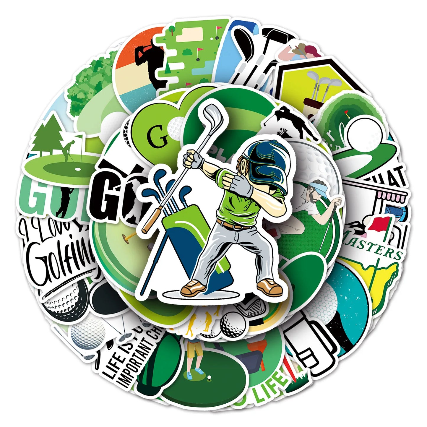 Cartoon Golf Stickers Pack: Kids Toy Gift, DIY Laptop Suitcase Car Phone Decals Wholesale