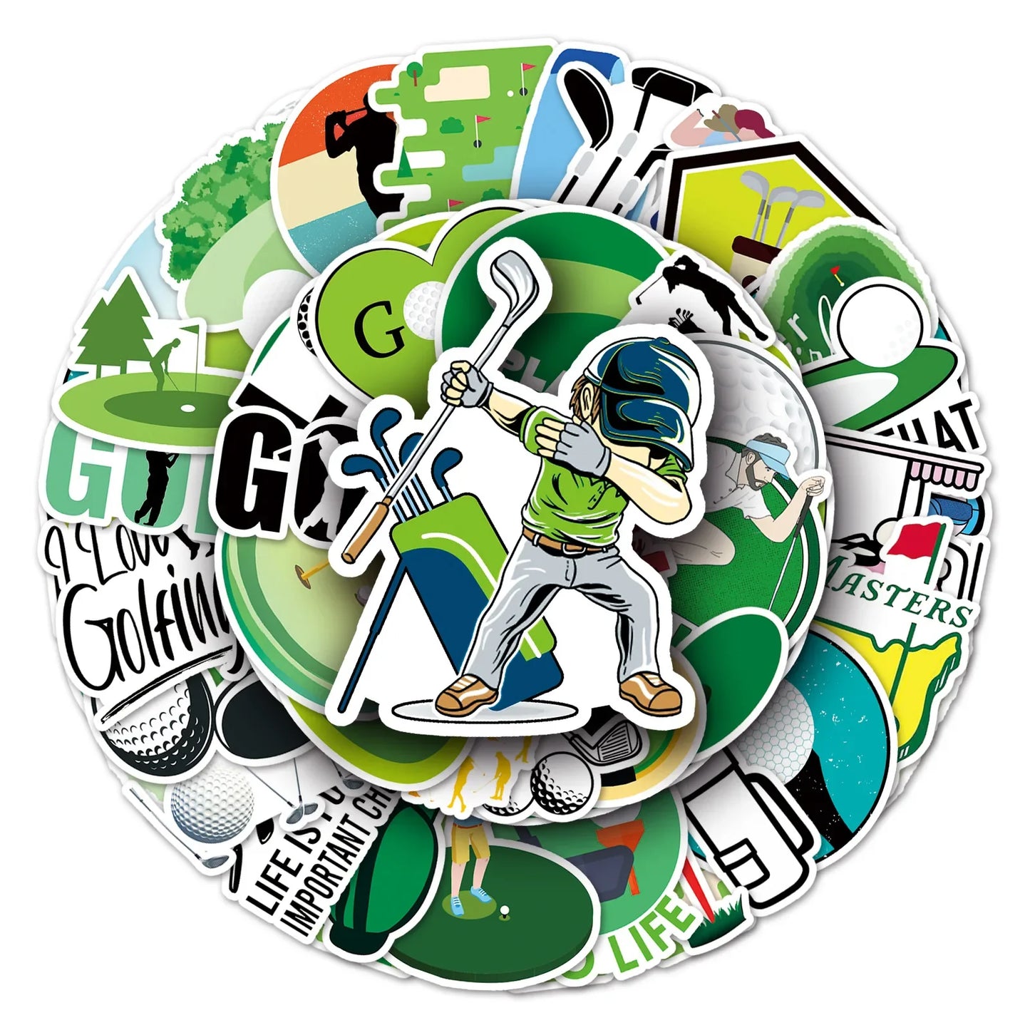 Cartoon Golf Stickers Pack: Kids Toy Gift, DIY Laptop Suitcase Car Phone Decals Wholesale