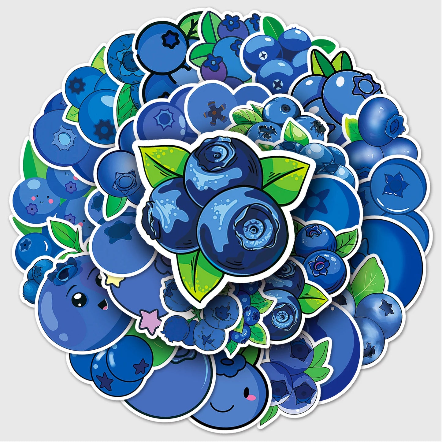 50Pcs Blueberry Cartoon Waterproof Vinyl Stickers for Skateboard Snowboard