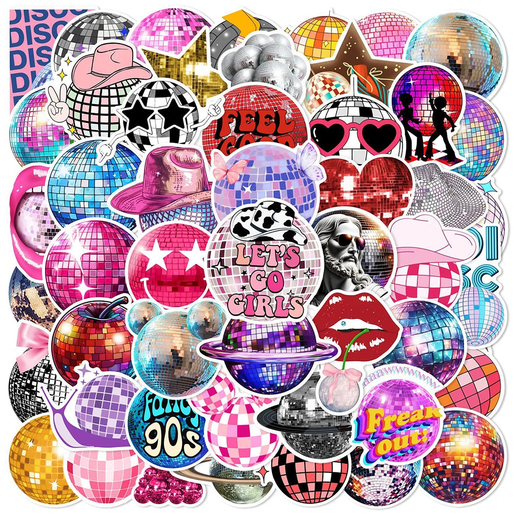 Disco Ball Stickers Decals PVC Waterproof Skateboard Phone Fridge Helmet Car Graffiti