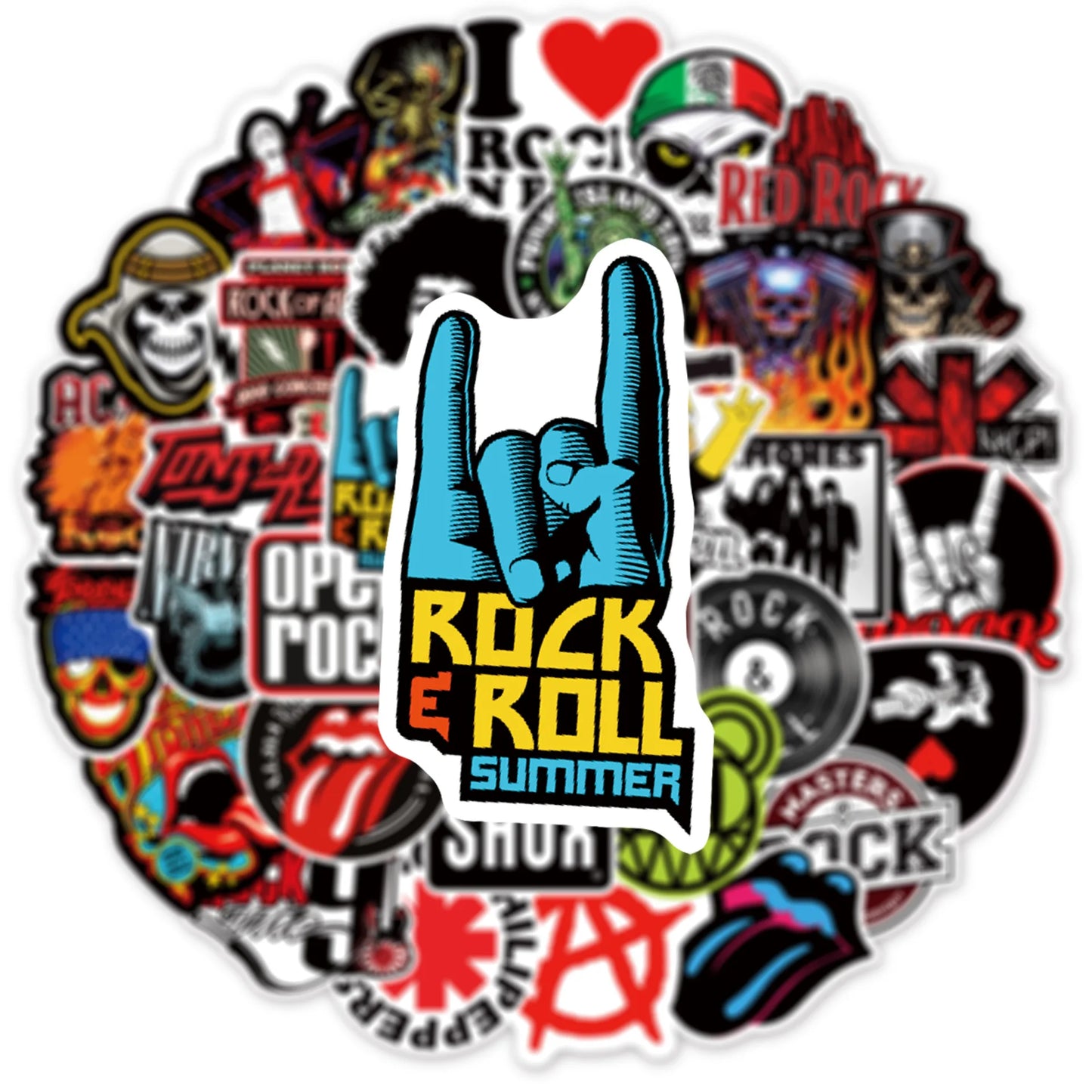 Full Color Rock And Roll Music Band Sticker Packs