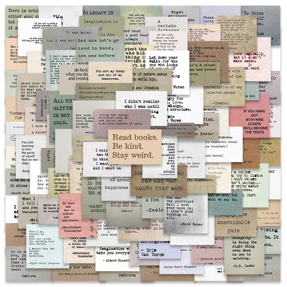 Inspiring Wisdom Retro Stickers - 60/120PCS Vintage Decals for DIY, Diary, Laptop, Phone, Bottle