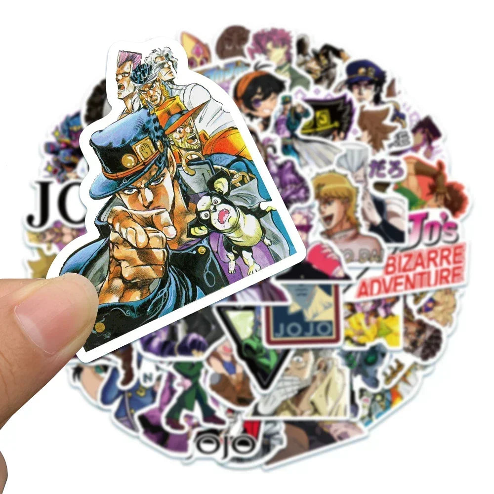 50pcs JoJo's Bizarre Adventure Stickers for Guitar, Suitcase, Skateboard, Laptop, Phone