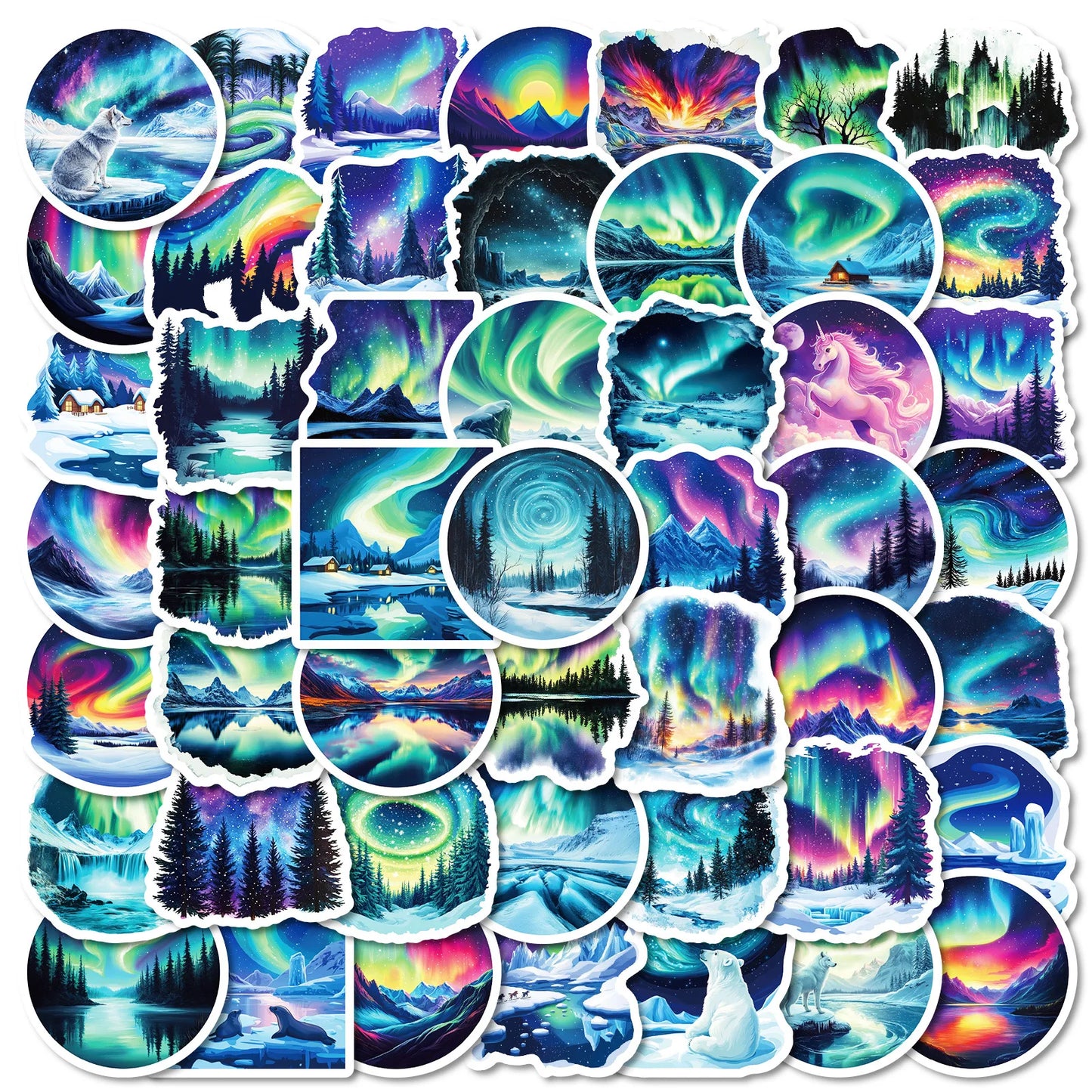 50pcs Starry Sky Universe Stickers for Helmet, Wall, Desktop Decoration