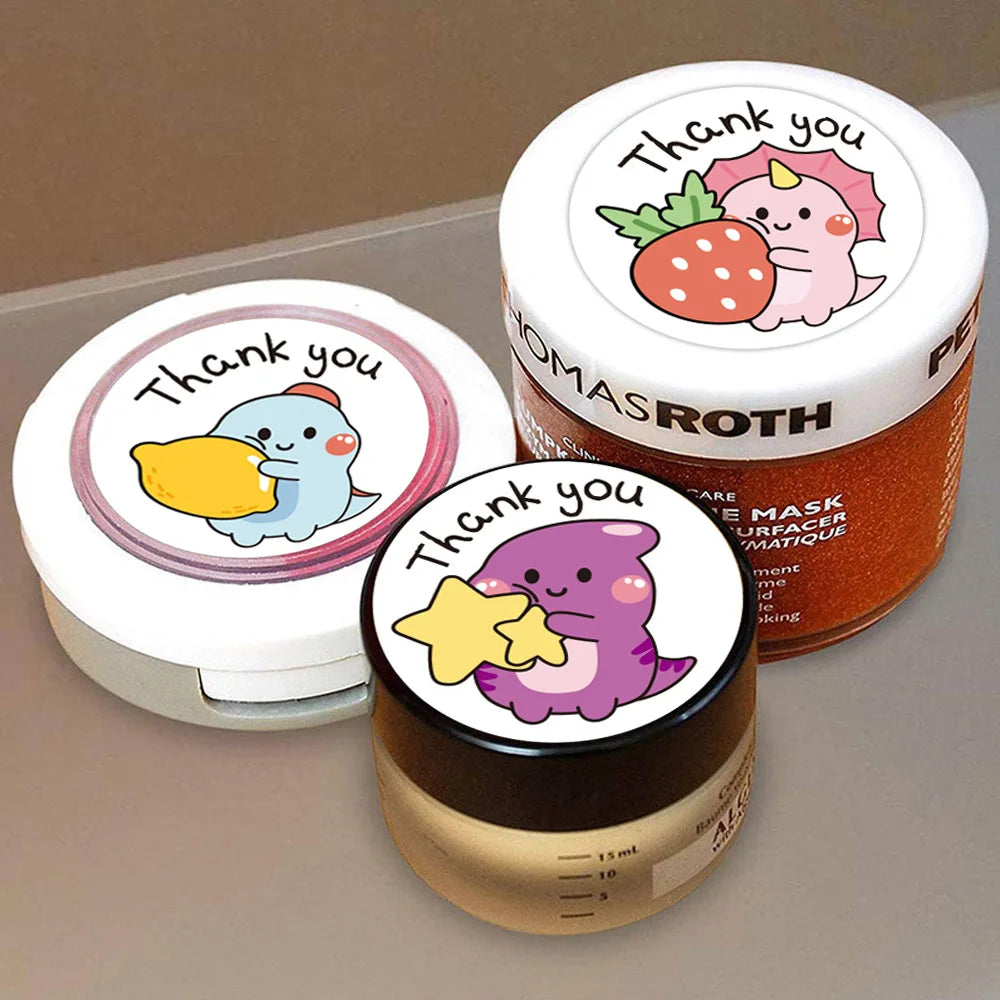 50-300pcs 1 Inch Thank You Stickers Cartoon Dinosaur Labels for Packaging Baking Labels Gifts Seal Decor Children's Stickers