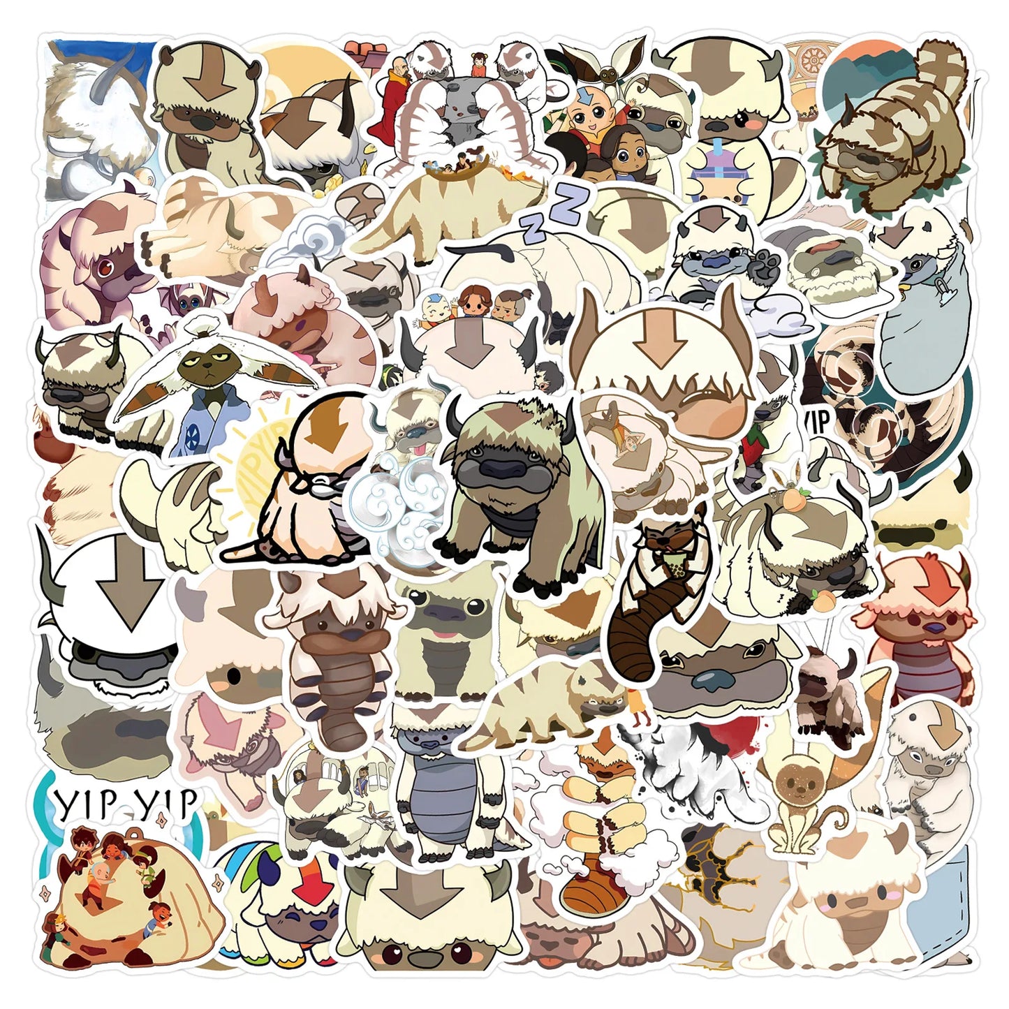 Avatar Stickers: Appa Cartoon Decals (10/30/50/110 PCS)