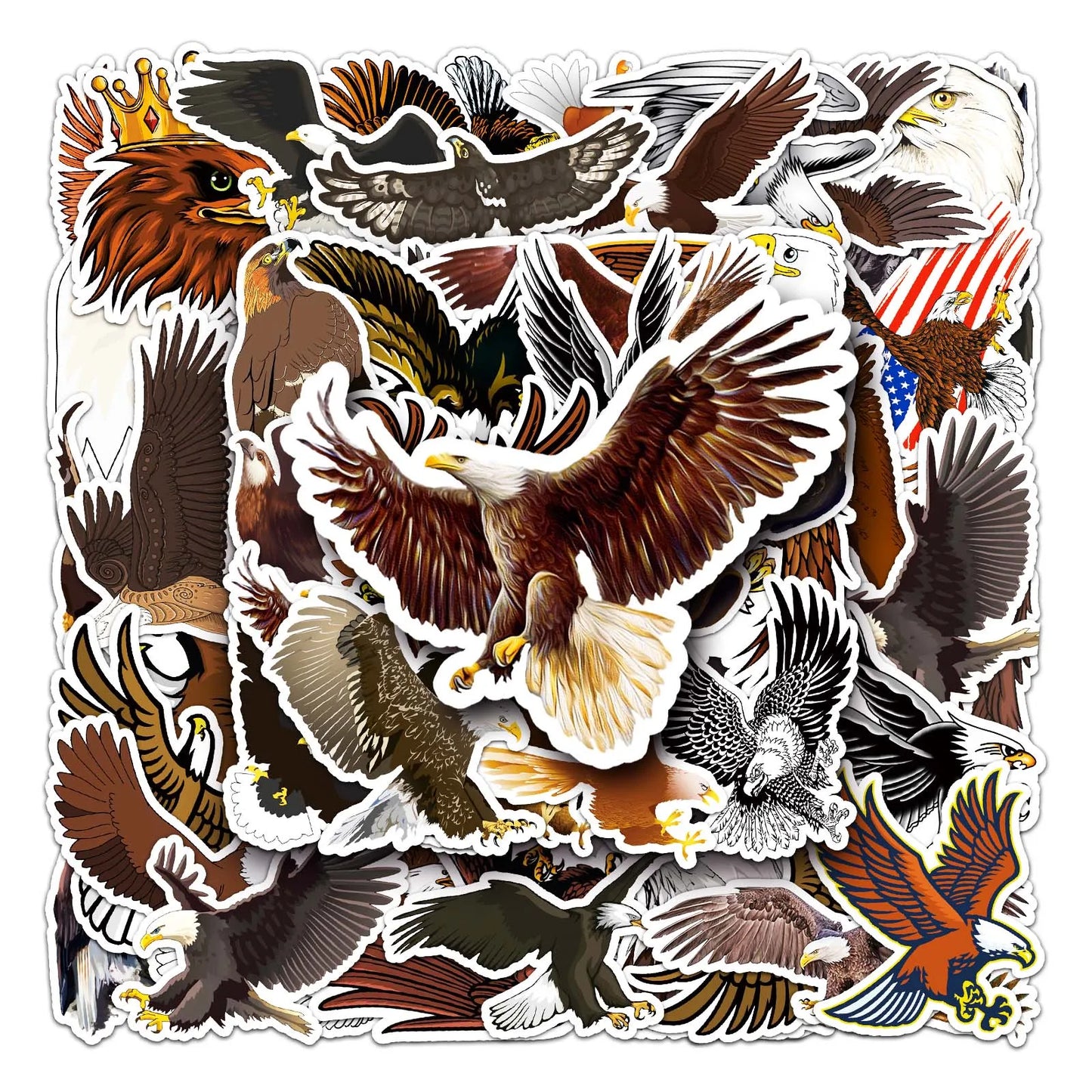 50Pcs Eagle Cartoon Waterproof Vinyl Stickers for Skateboard Snowboard