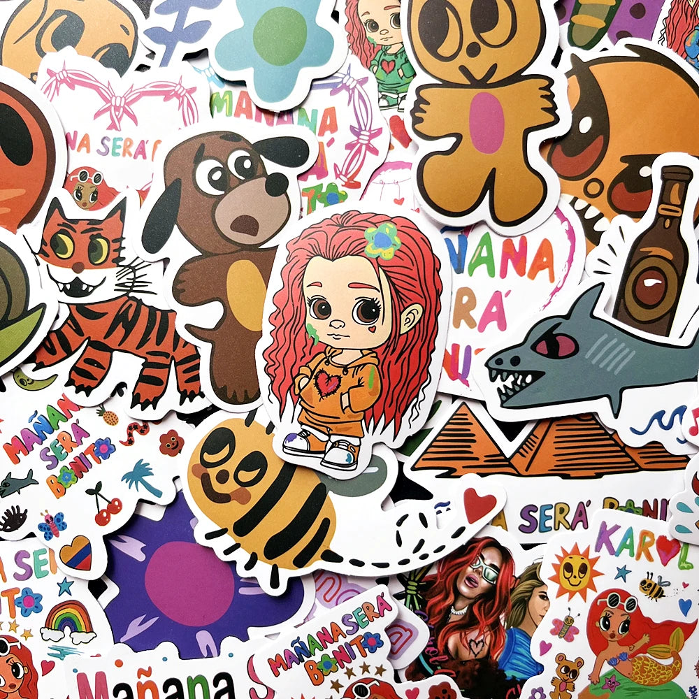 Karol G Album Stickers for Notebook, Luggage, Laptop, Motorcycle, Refrigerator Decal